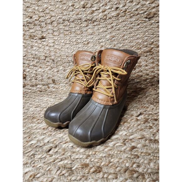 Sperry Top Sider Boys Avenue Duck Boots Waterproof Size 3 Tan/Brown YB55933 - Picture 3 of 10